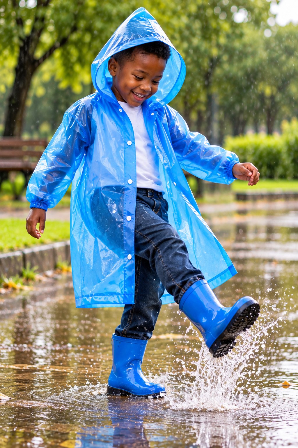 Kids’ Waterproof Hooded Raincoat 3