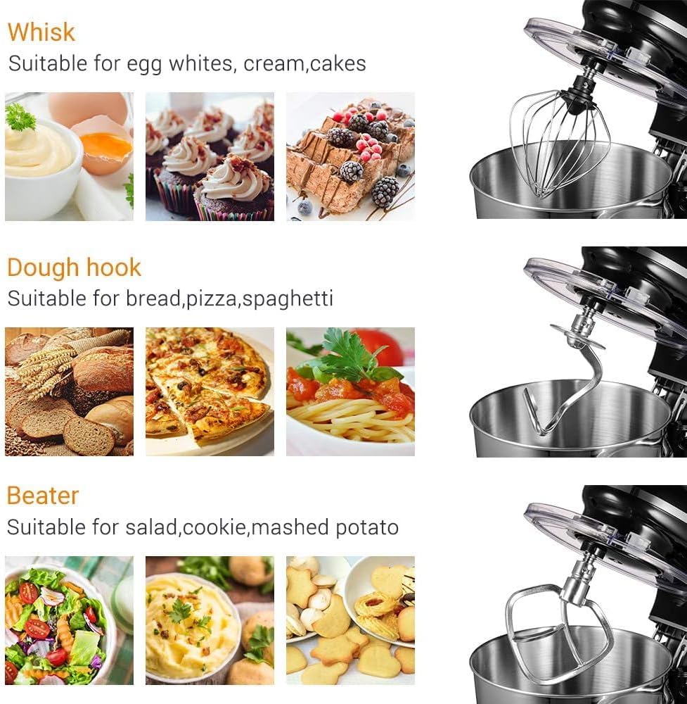 Lola 5.5L Stand Mixer, 1100W, 6 Speeds with Stainless Steel Bowl 5