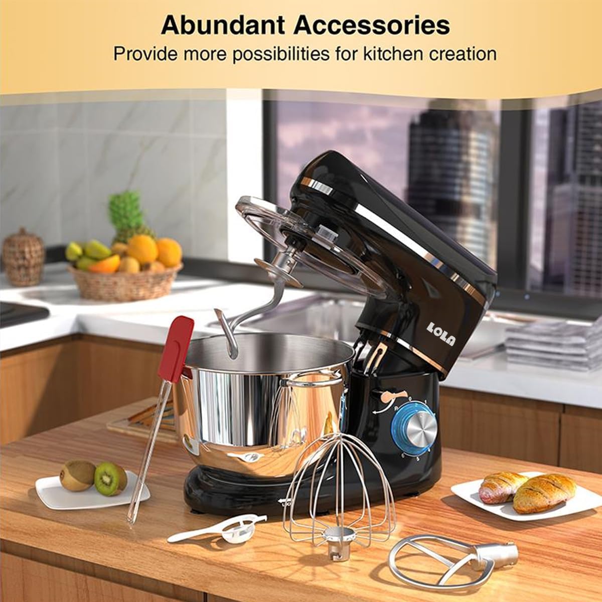 Lola 5.5L Stand Mixer, 1100W, 6 Speeds with Stainless Steel Bowl 2