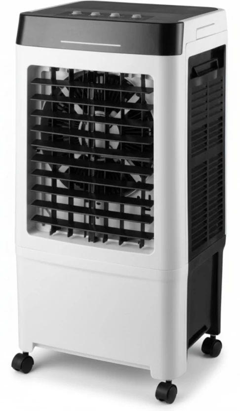 20L Air Cooler, Portable Evaporative Cooling Unit with Wheels, White