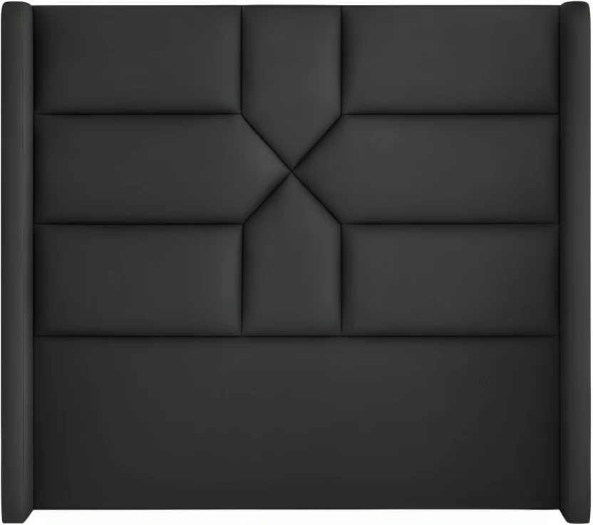 Royale Upholstered Headboard - Velvet (Charcoal Grey, Queen, Winged)